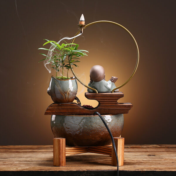 Fish Tank Aquarium Living Room Small Desktop Creative Ceramic Water Ecological Mini Self-circulating Household - Image 5
