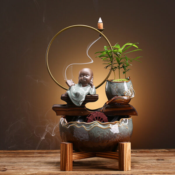 Fish Tank Aquarium Living Room Small Desktop Creative Ceramic Water Ecological Mini Self-circulating Household - Image 3