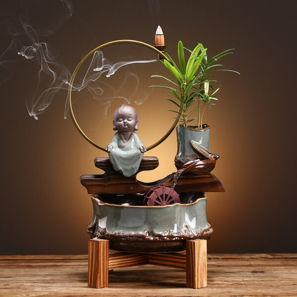 Fish Tank Aquarium Living Room Small Desktop Creative Ceramic Water Ecological Mini Self-circulating Household - Image 6