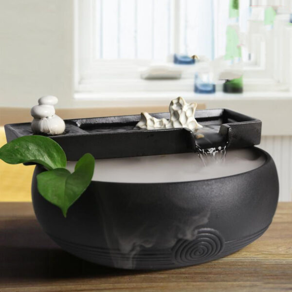 Flowing Water Decoration Lucky Ceramic Fountain Water Switch Fish Tank - Image 3