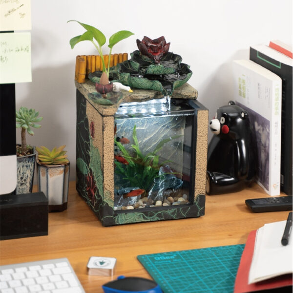 Small Fish Tank Desktop Flowing Water Office Decoration Ornaments - Image 5