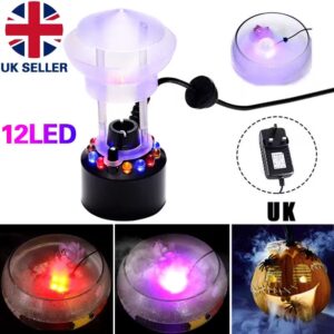 2 LED Ultrasonic Mist Maker - 300mL-H Fogger With Plug, Splash Guard For Pond-Fountain-Aquarium, Halloween Decor