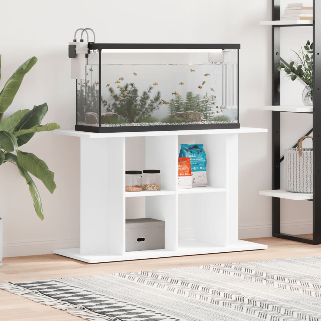 NNEVL Aquarium Stand White 100x40x60 cm Engineered Wood