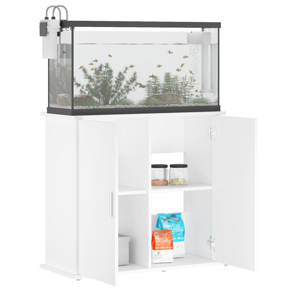 NNEVL Aquarium Stand White 81x36x73 cm Engineered Wood - Image 3