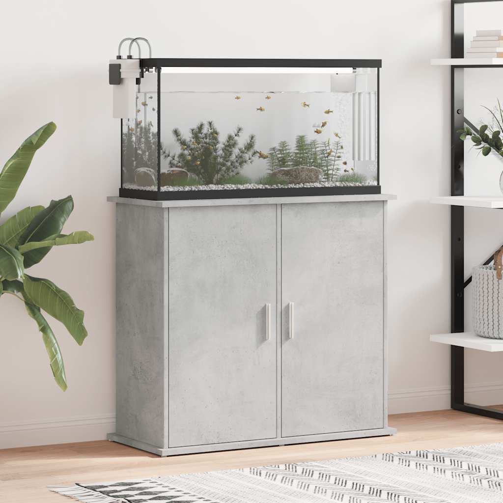 Vidaxl aquarium stand concrete grey 81x36x73 cm engineered wood