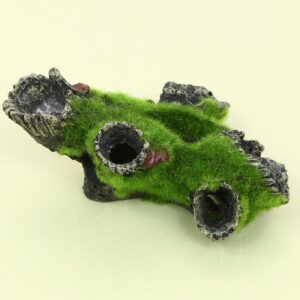 Mystic Mossy Tree Root Shrimp Pot - Lifelike Spawning Haven For Aquarium Shrimp